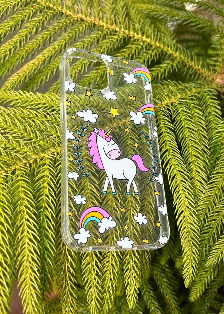 iPhone 13/14 Unicorn Printed Transparent Silicone