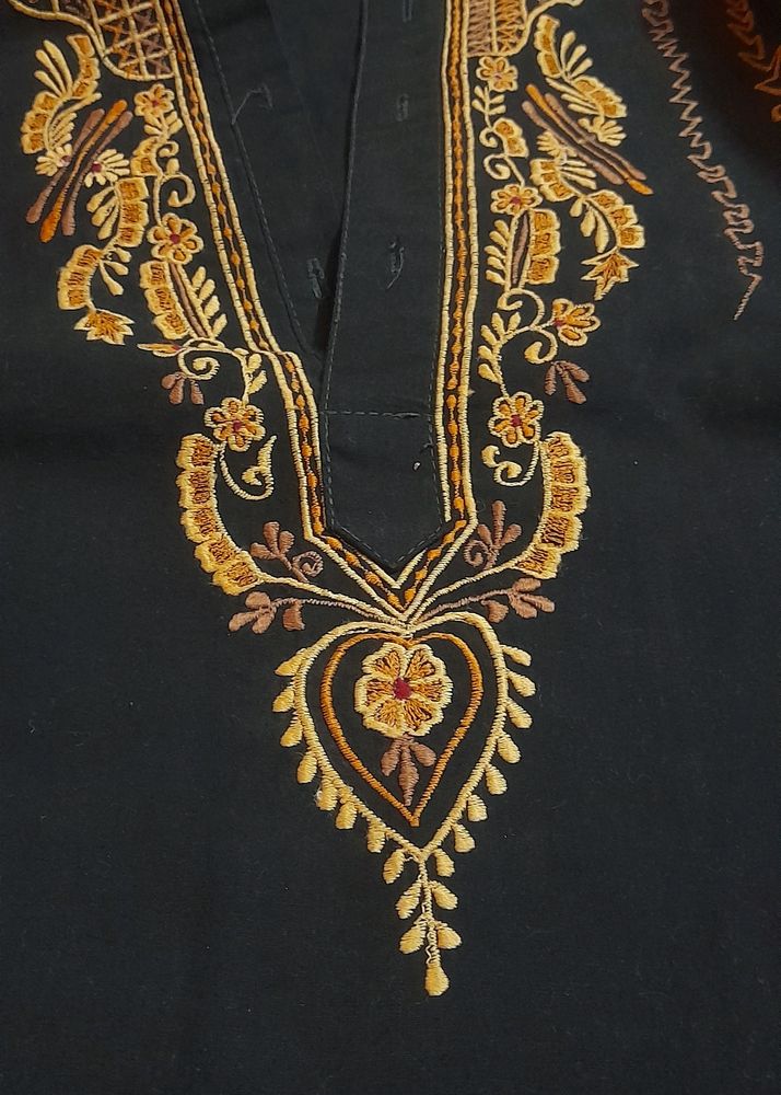 Black Embroidery Kurta/ Punjabi