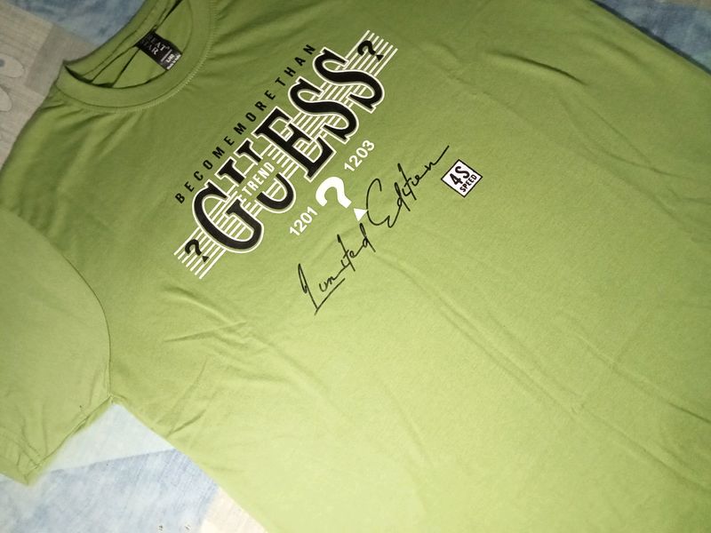 A Green Coloured Round Neck Tee's