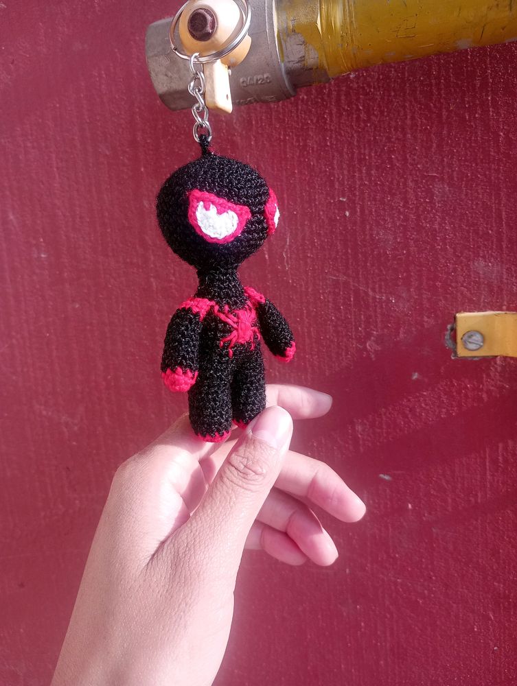 Crochet Handmade Spiderman Keychain