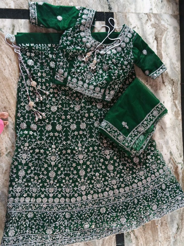 Beautiful Green Lehenga Choli.