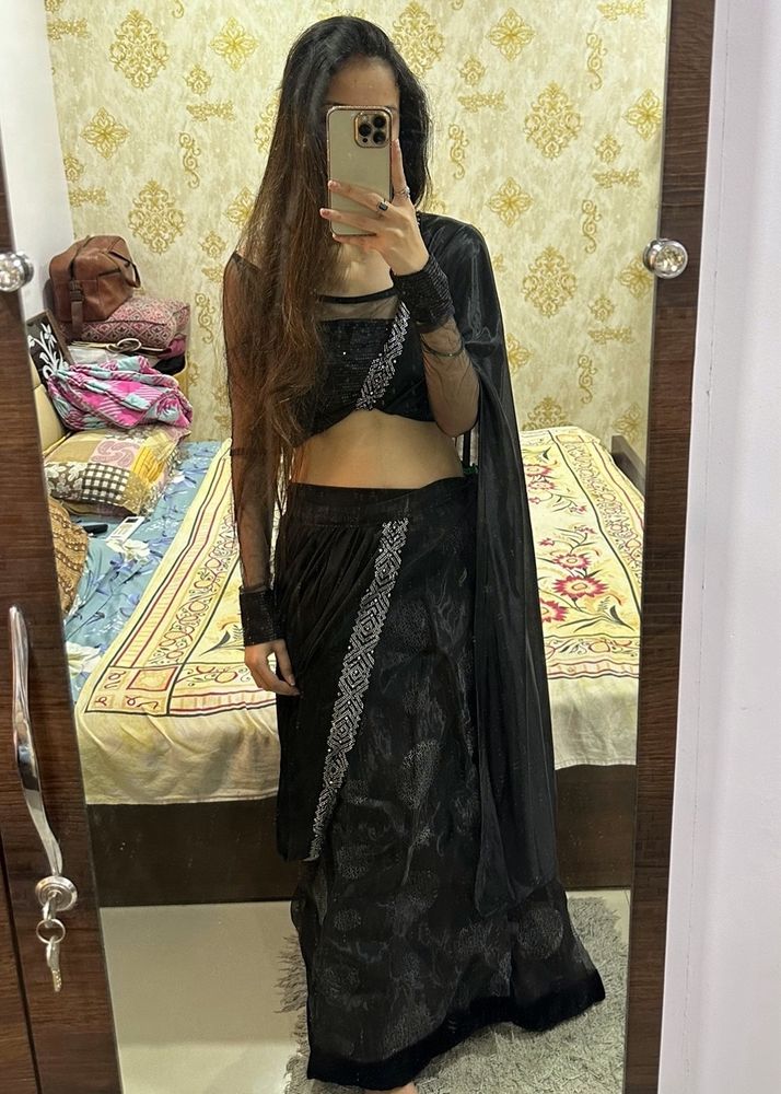 Black Lehenga Saree