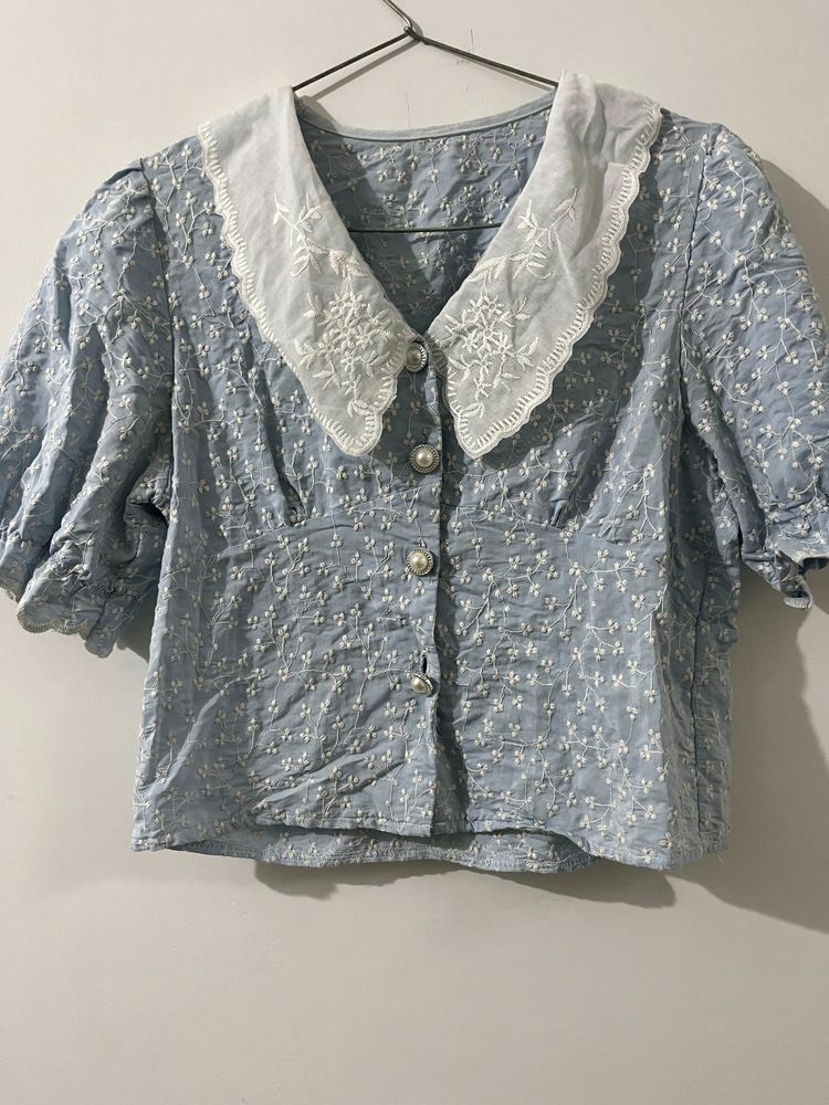 Vintage Sky Blue Top