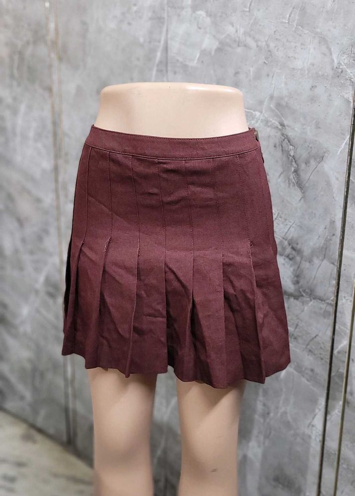 Coffee Brown Tennis Skirt