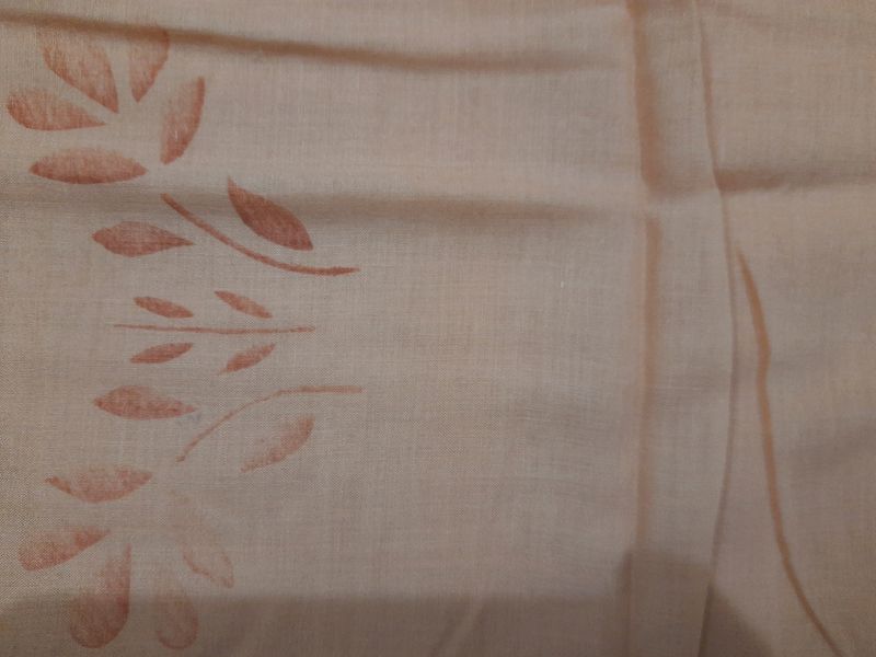 Light Orange Cotton Printed Dupatta