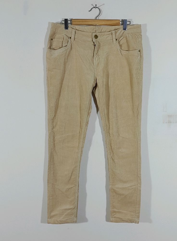 Beige Color Corduroy Pant (Women's)