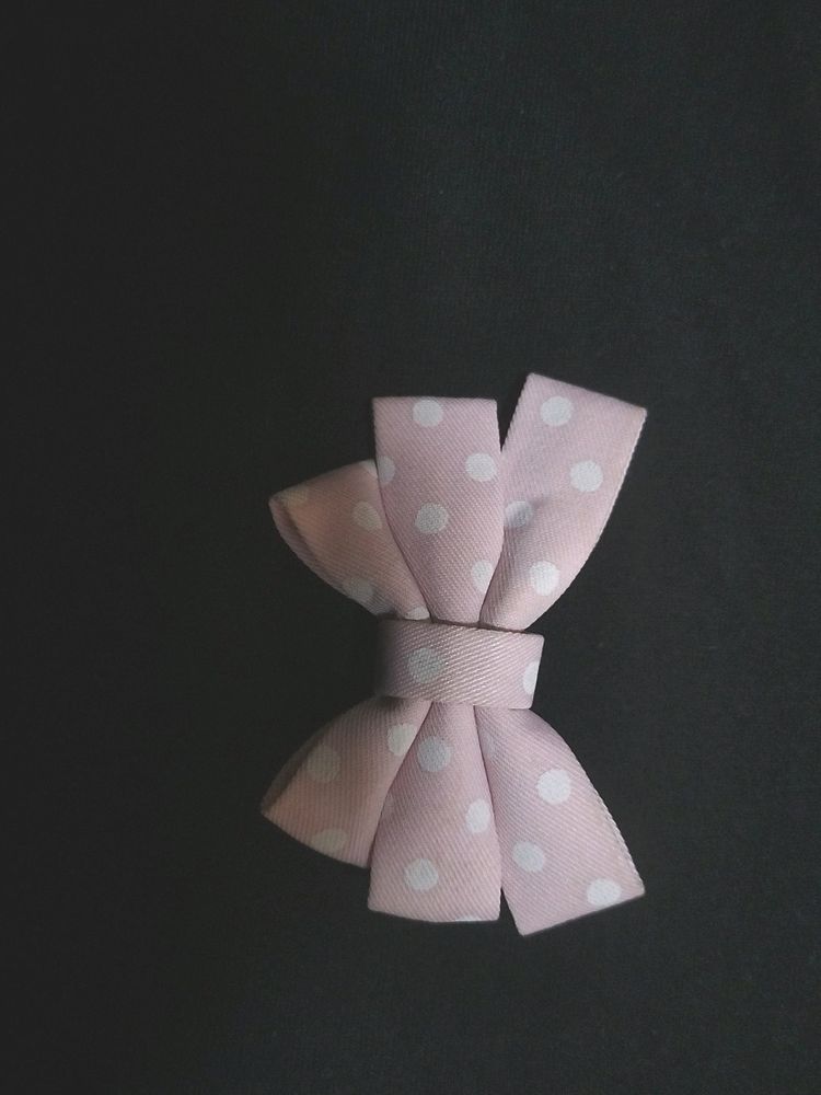 beautiful small pink hair pin bow style