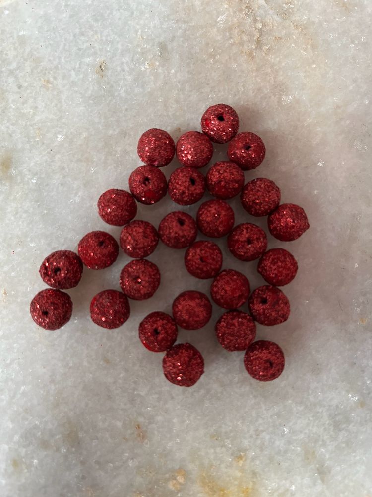 More Than 200 Red Glitter Pearls