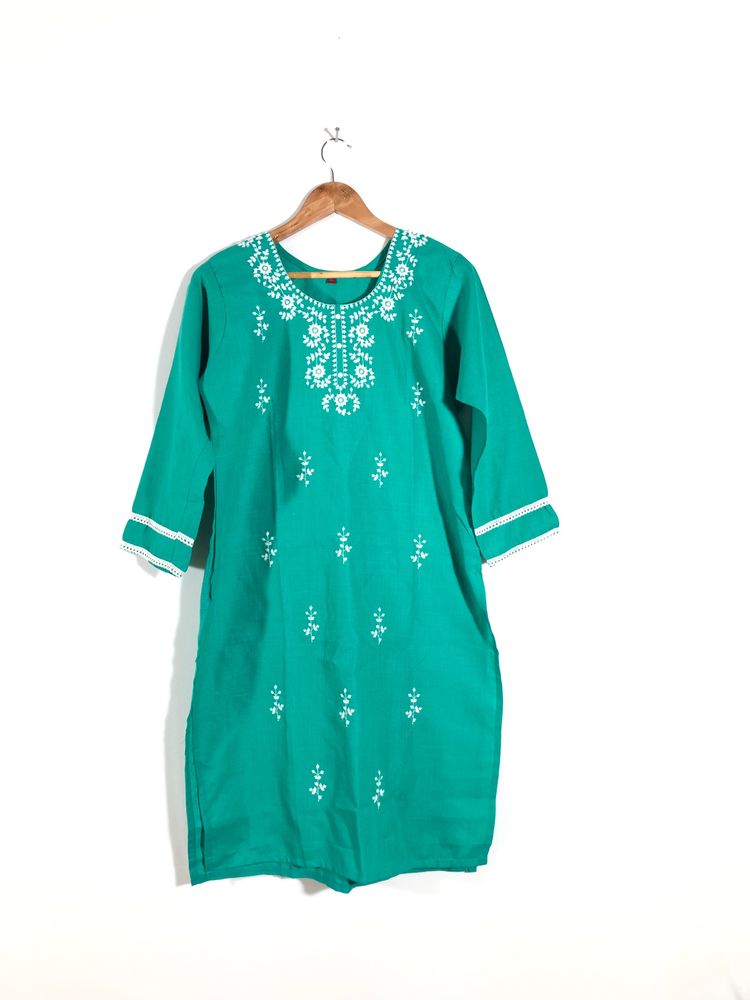 Green Embroided Kurta(Women’s)