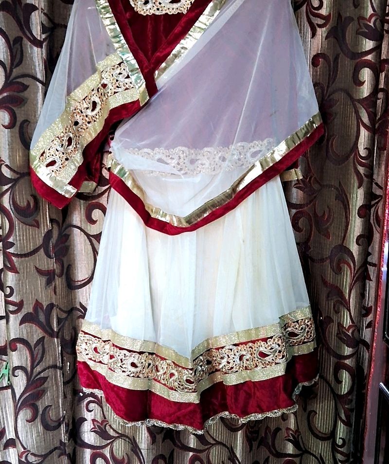 Maroon Colour Girls Lehnga