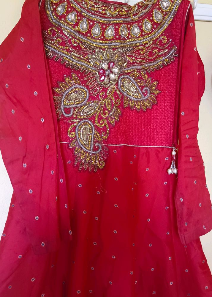 Red Chudidhar Top