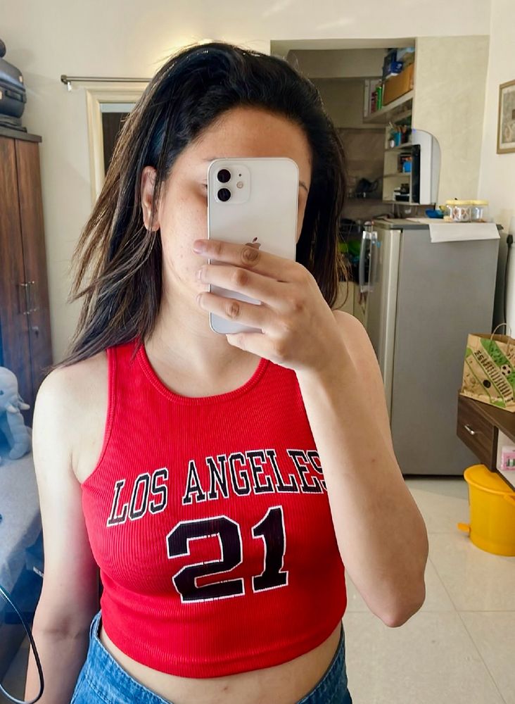 Red Los Angeles Crop Top