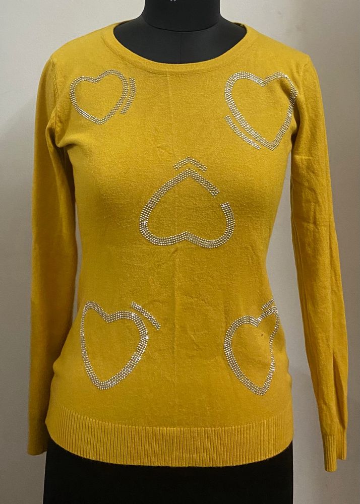 Mustard Full Sleeves Wollen Sweater