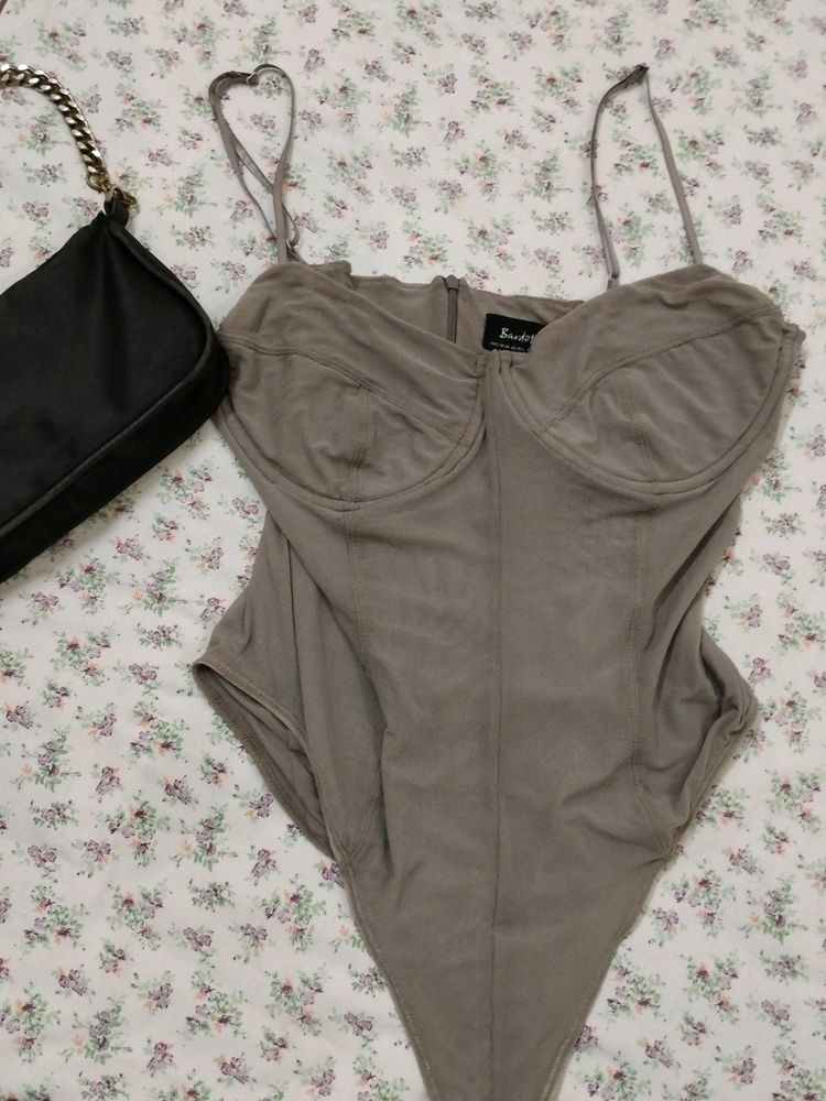 Bardot Grey Bodysuit