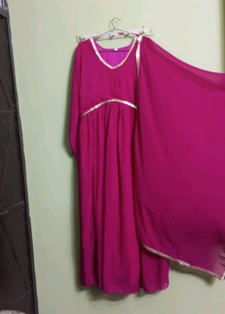 New/Unused Aaliya Cut Gown With Dupatta