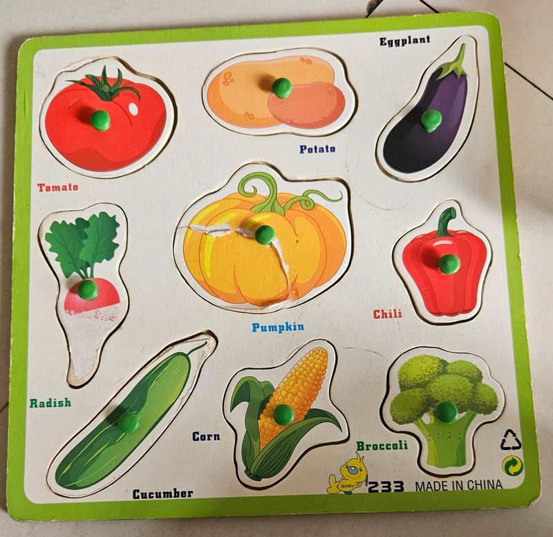 Wooden Vegetable Pieces Puzzle