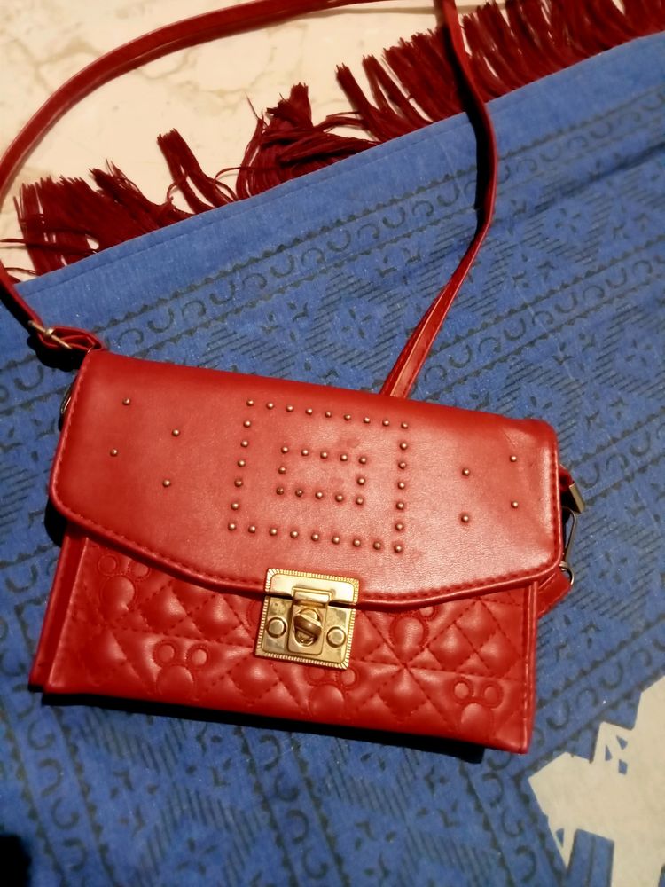 Red Stylish Sling Bag For Women