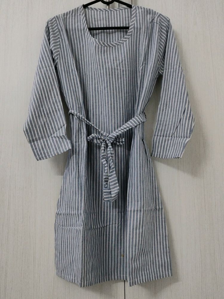 Stripped Tie Up Women Dress