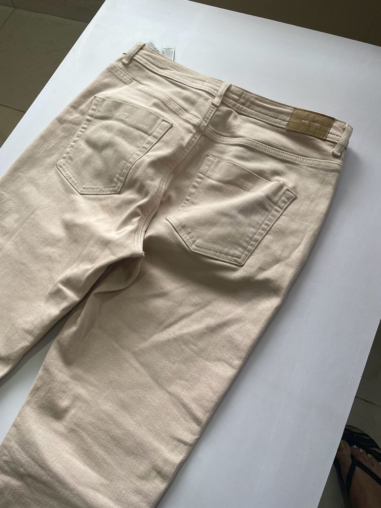 Salmon Colour Straight Fit Zara Jeans