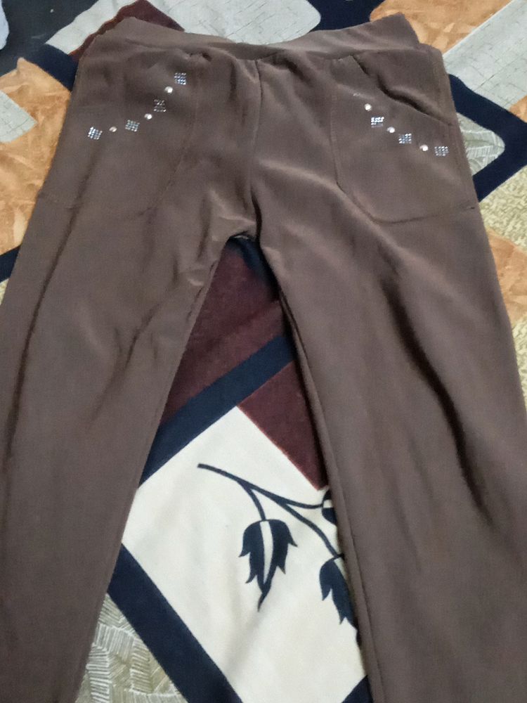 Leggings Stretchable Brown Colour