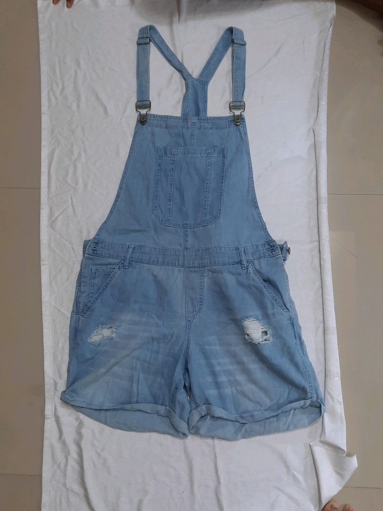 blue cotton overall jumpsuit