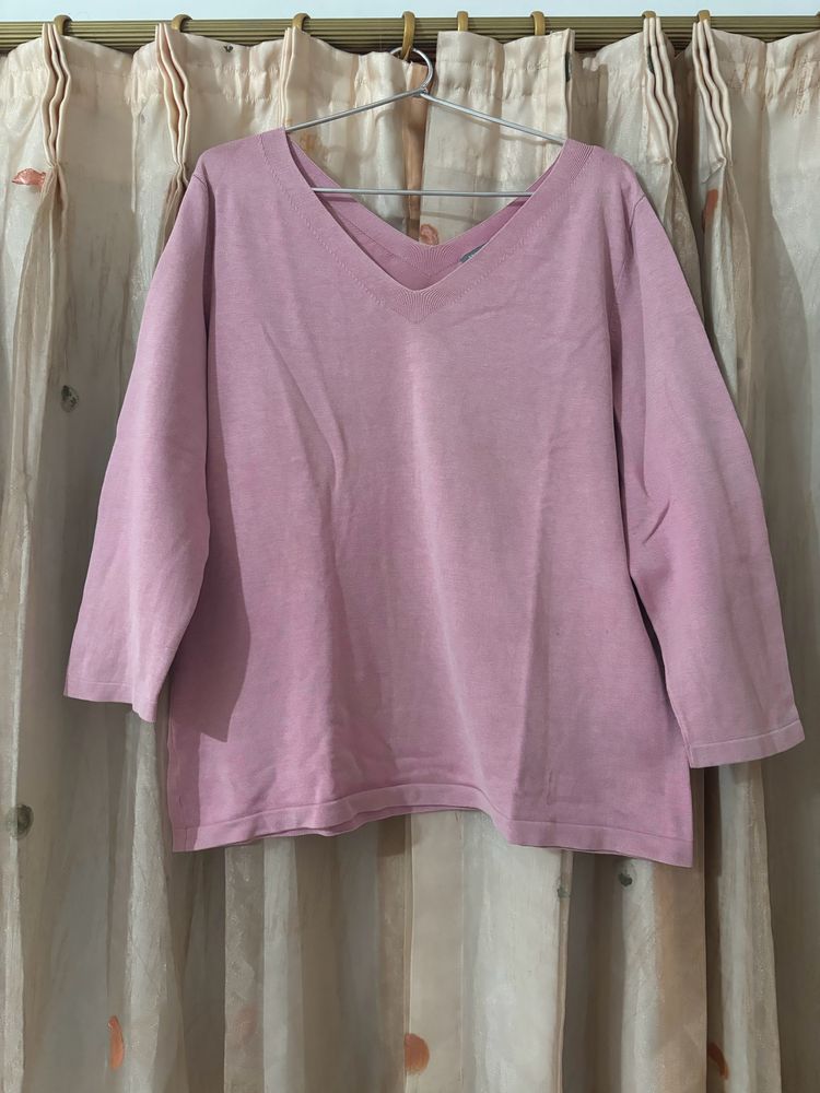 ANN TAYLOR WOMENS PINK TSHIRT