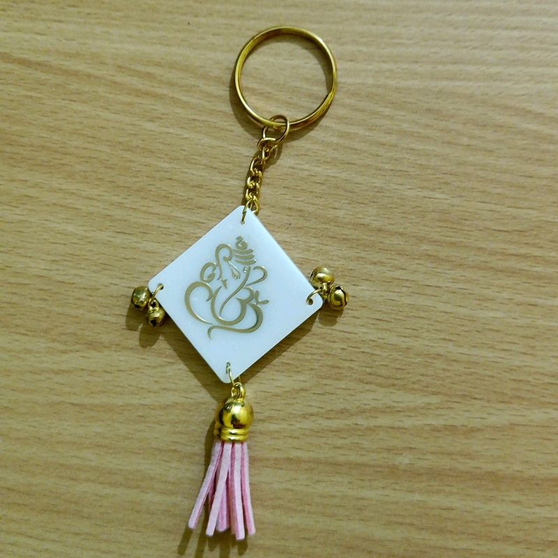 Ganesha Keychain _White