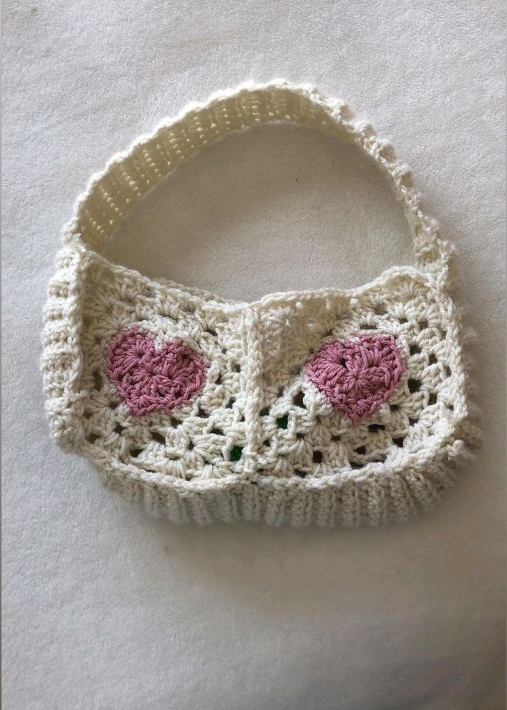 Mini Crochet Heart Bag 💕