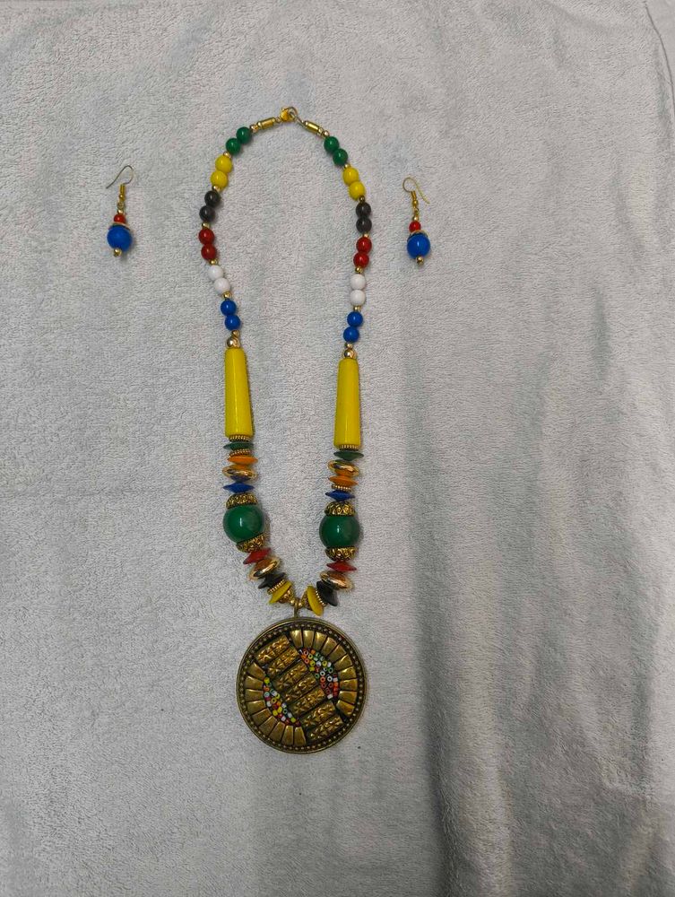 Heavy Traditional Neck Piece With Earring Set