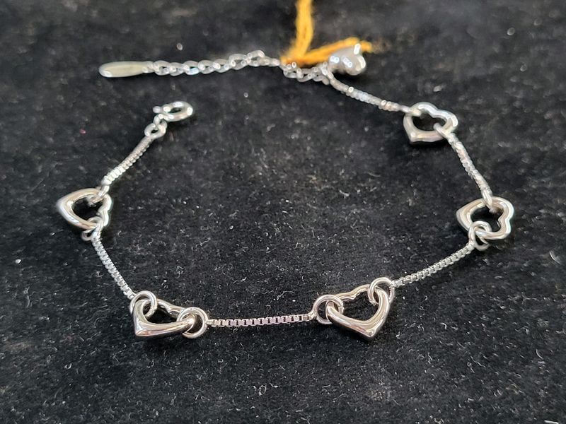 Pure Silver 92.5 Heart Shape Bracelet ♥️