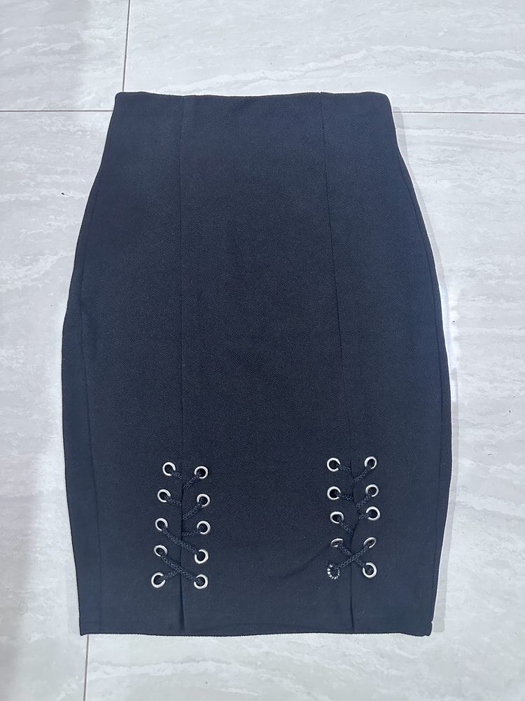 Black Formal High Waist Skirt