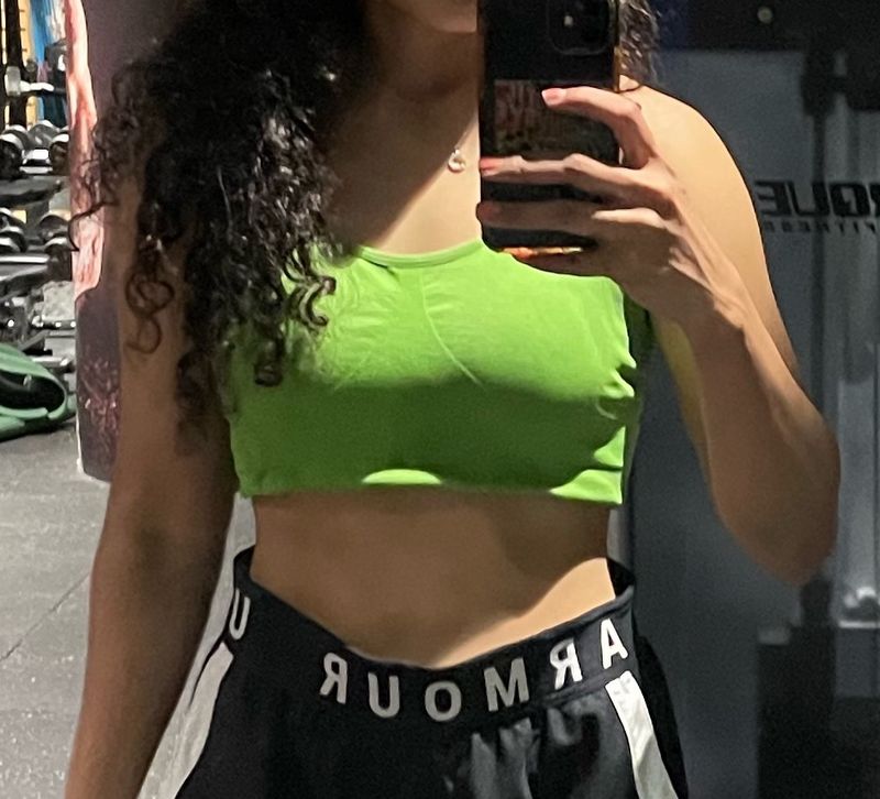 Green Active Cropped Sports Top/Bra