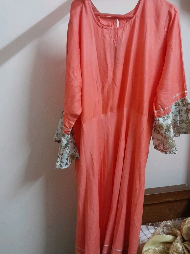 Coral Kurta(long) @shree_sharnam