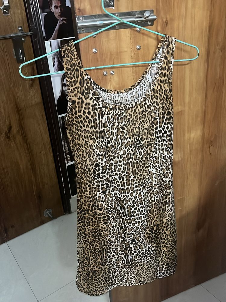 Mini Party Wear Jaguar Print Dress