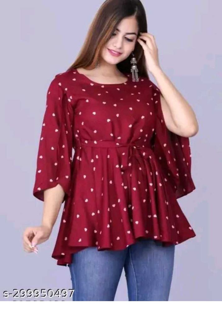 Womens Style Fancy Crepe Printed top