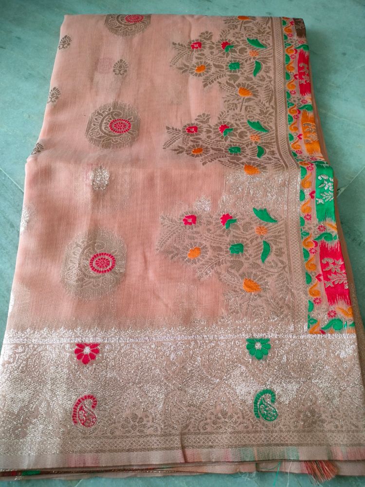 New Premium Cotton Linen Saree