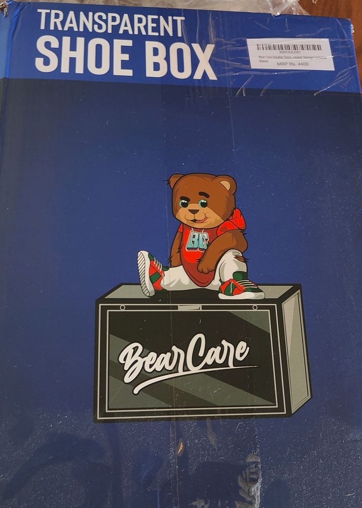 Bear Care Plastic Sneaker Storage Box - Transparen