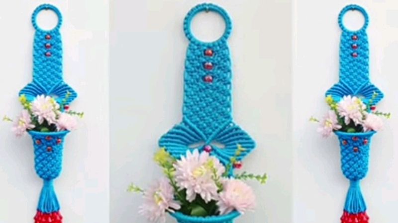 Macrame Flower Woll Henging