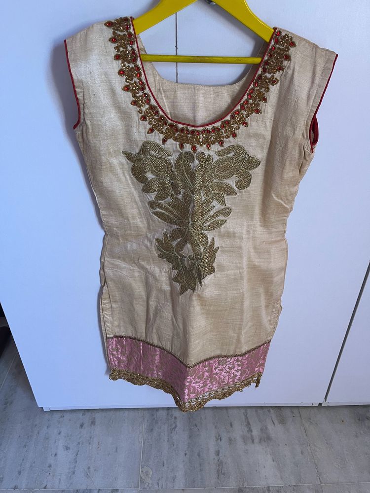 Embroidered Silk Kurti