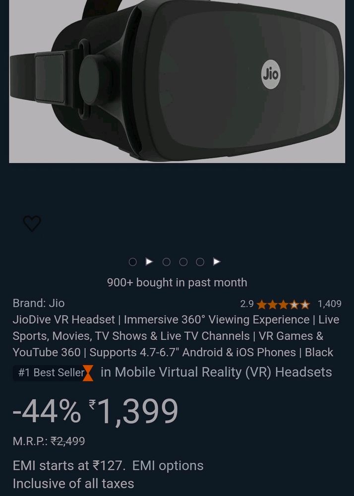 JioDive VR Headset | Immersive 360° Viewing