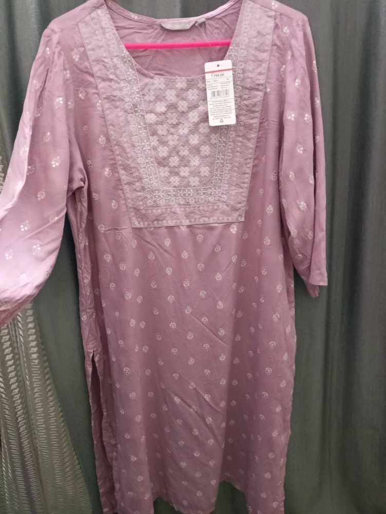 AVAASA MNM LAVENDER STRAIGHT KURTA