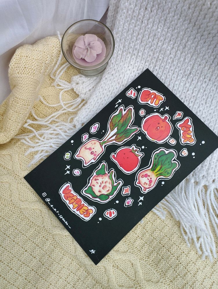 Hand-painted Stickers (Veggies)