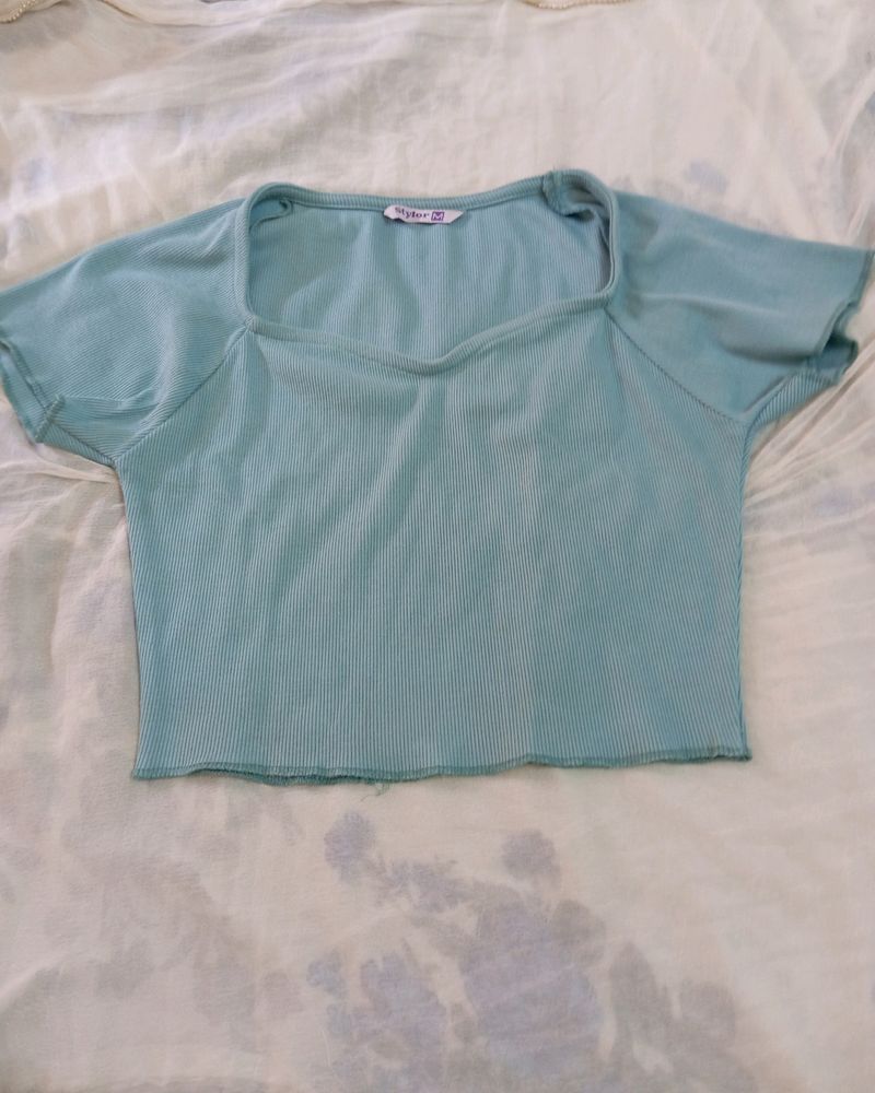 Sea Green Crop Top