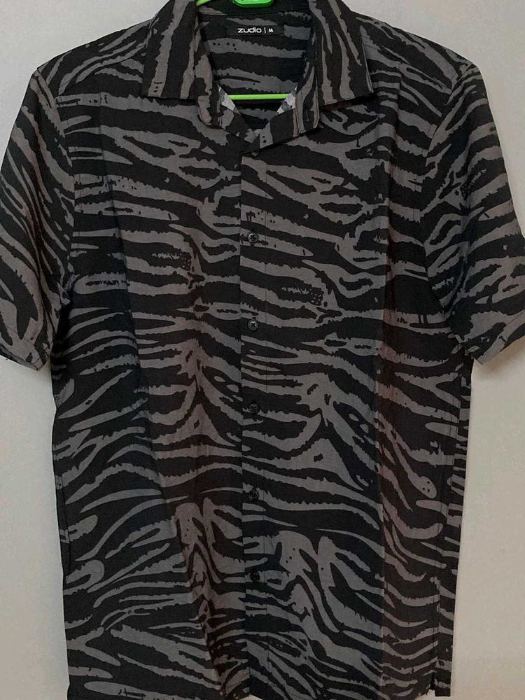 ZUDIO Zebra Printed Regular Fit Shirt.