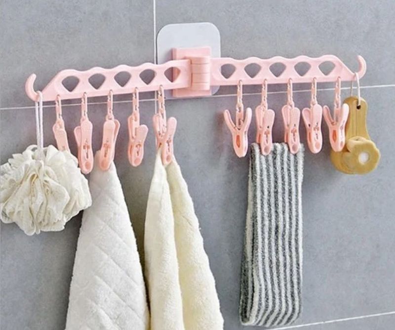 10 Clip Multifunctional Self Adhesive Cloth Hanger