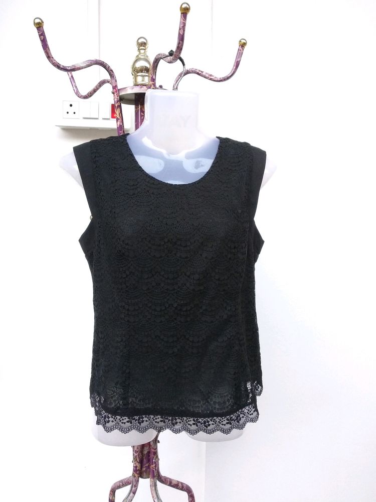 Black Lace Tank Top