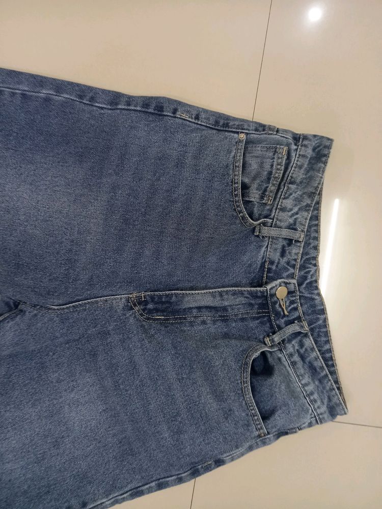 Mid Blue Straight Fit Denim