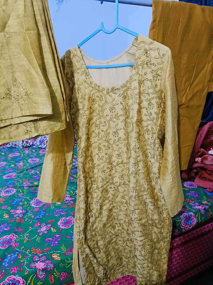 Pretty Yellow Kurta Palazzo Set