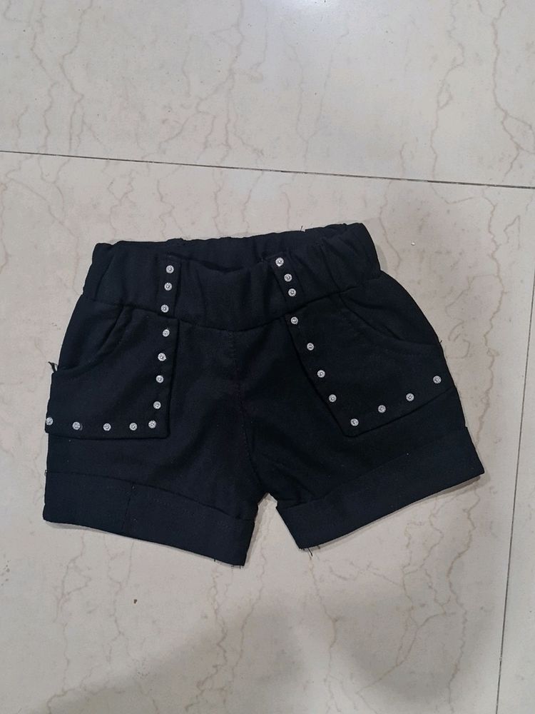 Black Girls Shorts - 6-12m