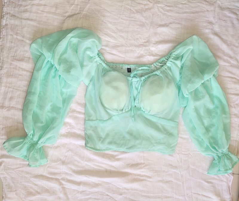 Mint Green Padded Crop Top